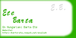 ete barta business card